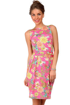 Платье с цветочным принтом с юбкой тюльпан и поясом Mondigo
