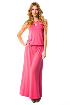 Розовое длинное платье Mondigo со скидкой