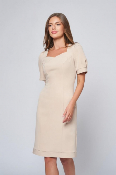 Платье-футляр бежевого цвета длины мини 1001 DRESS