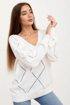 Новинка: белый ажурный пуловер Lika Dress