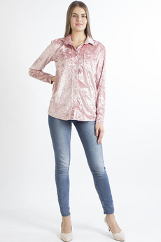 Розовая бархатная рубашка Bast