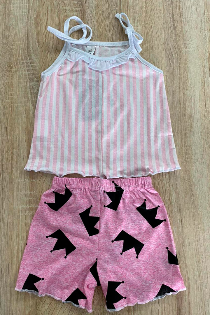 Фото товара 22554, пижама для девочки с майкой и шортами