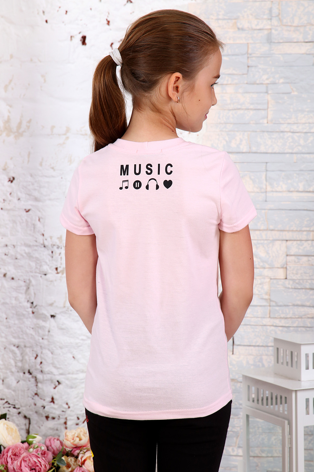 Фото товара 22602, нежно-розовая футболка для девочки