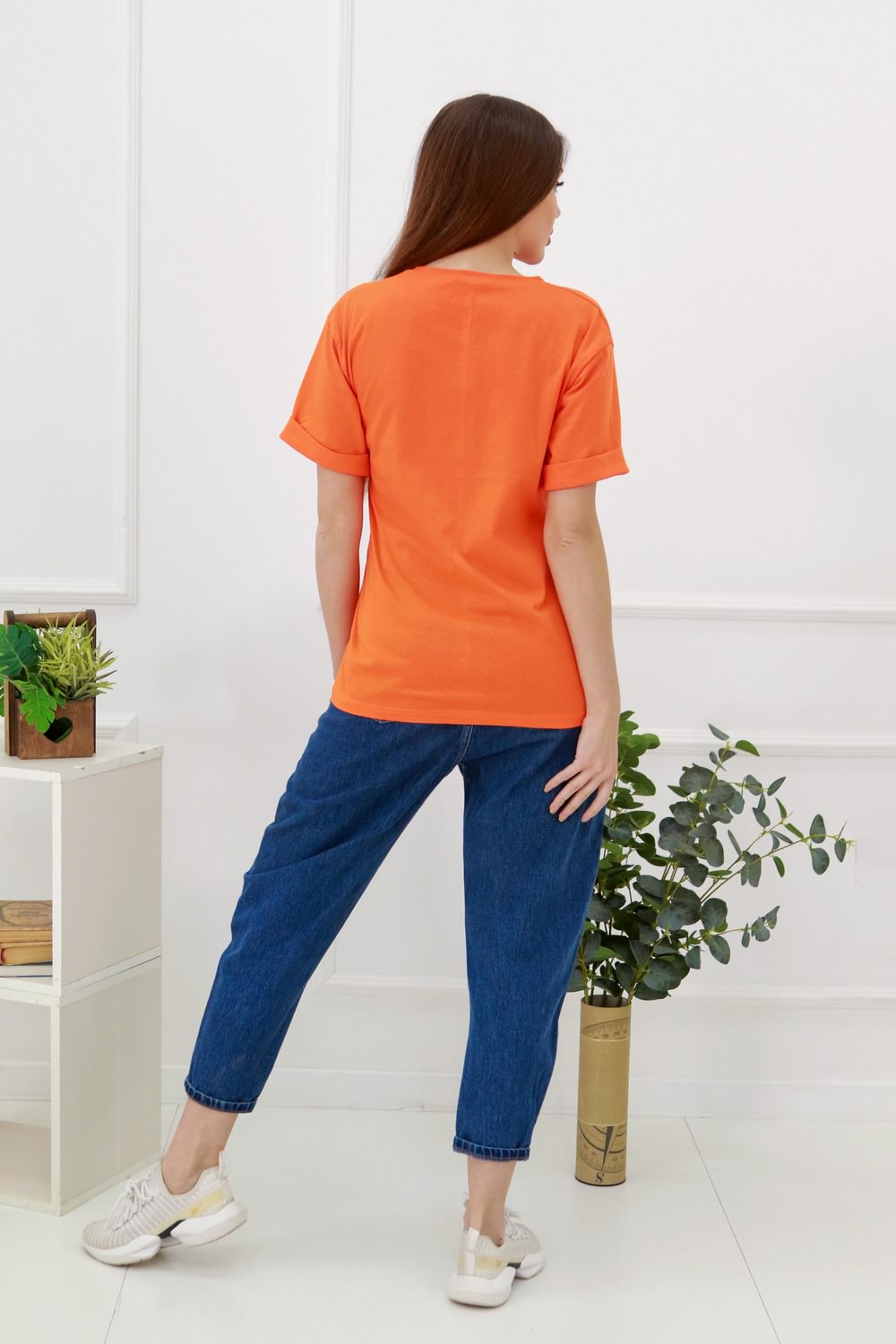 Фото товара 23156, женская оранжевая футболка 