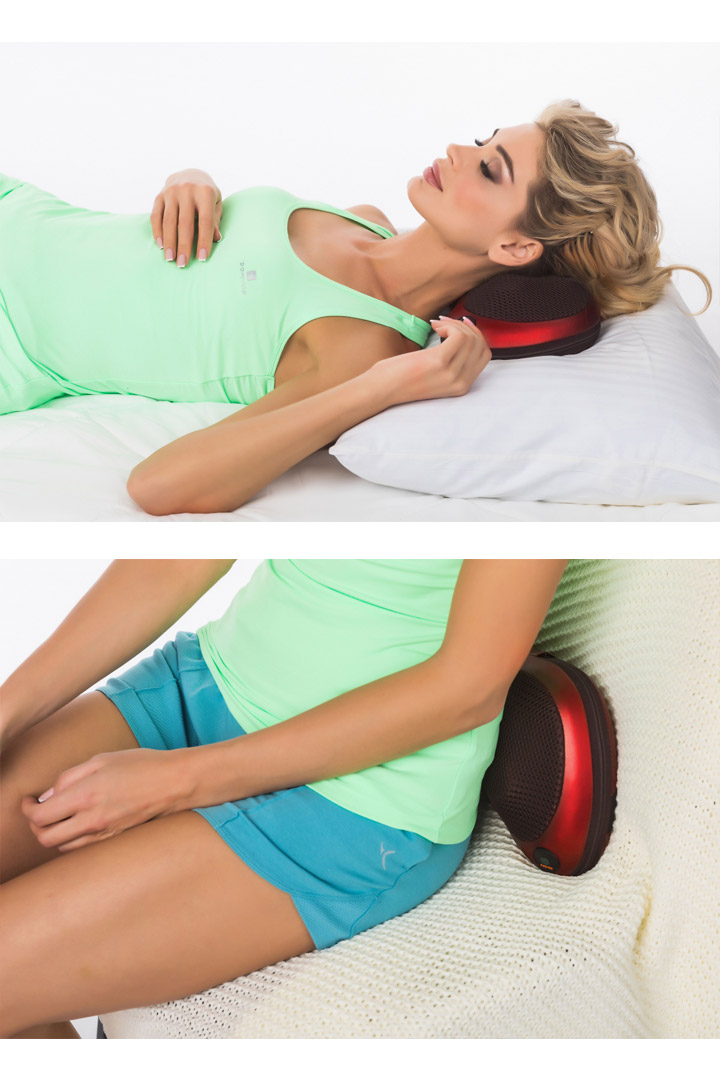 Фото товара 16761, массажная подушка «шея, плечи, спина», красная