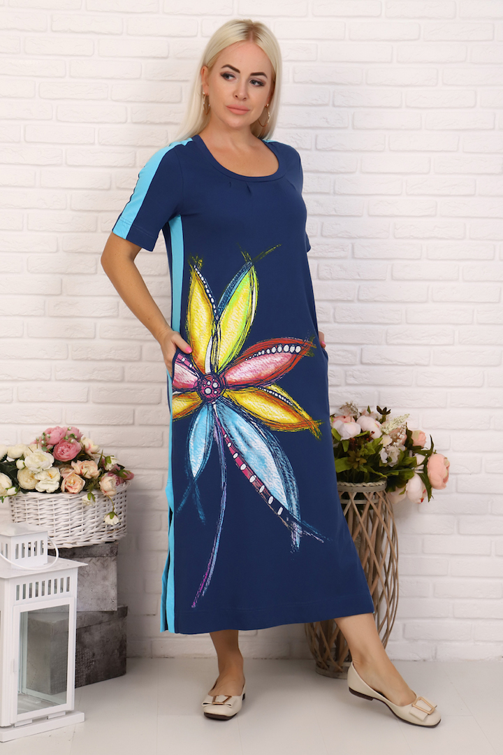 Фото товара 20418, длинное платье с цветами